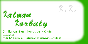 kalman korbuly business card